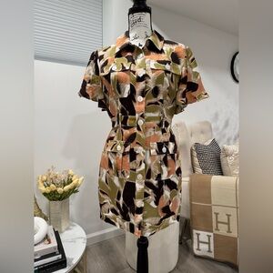 C/MEO Collective Multicolor Button-Up Mini Dress